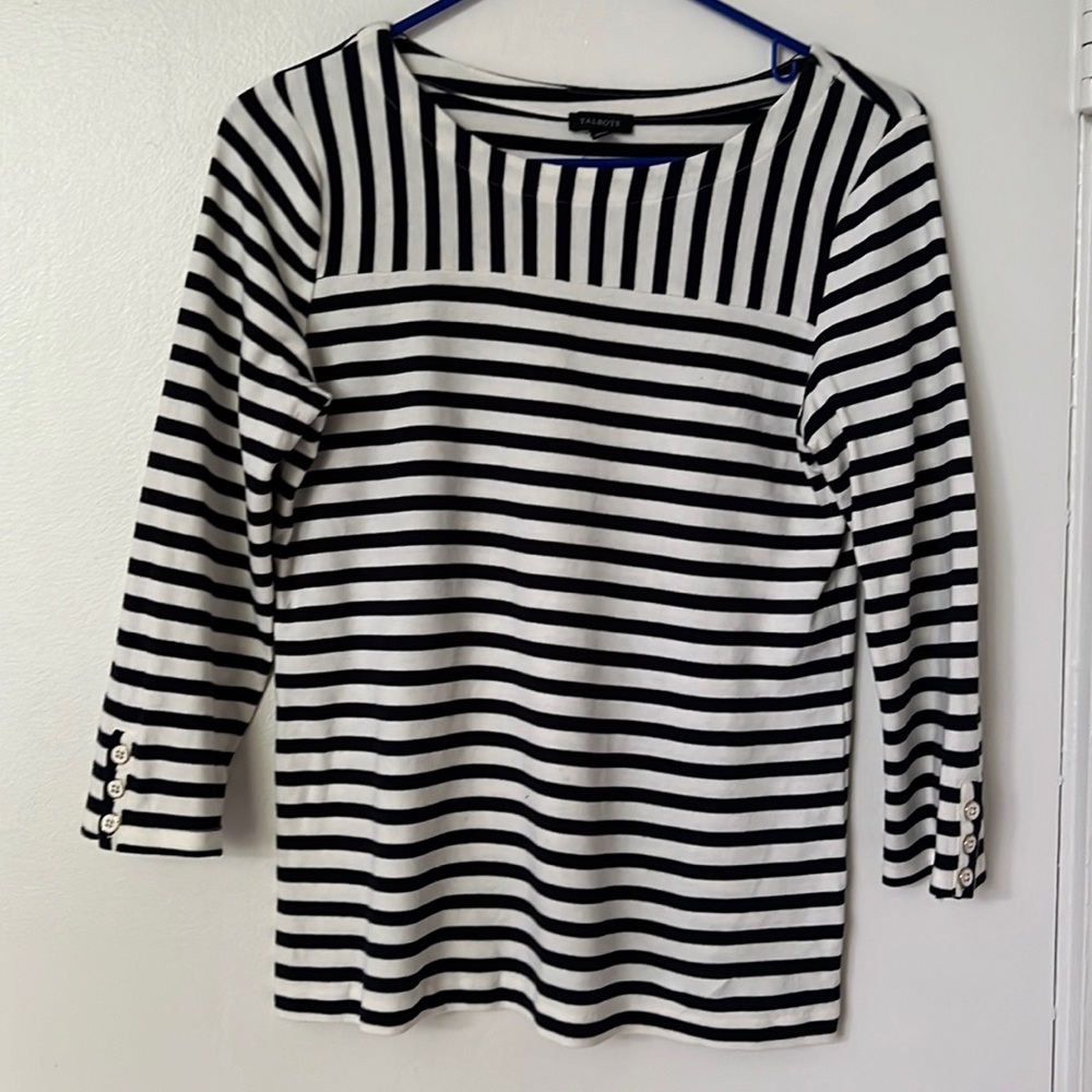 Nautical look striped 3/4 sleeve too